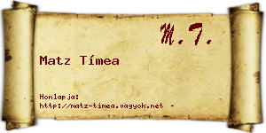 Matz Tímea névjegykártya